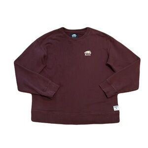 Roots Canada Crewneck Graphic Sweatshirt in Mocha Brown, size Large